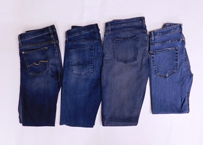 Lot 110 - Four pairs of jeans, two by "7 for all mankind"...