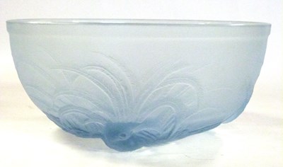 Lot 359 - Art Deco frosted glass bowl supported by three...