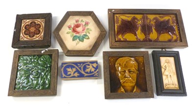 Lot 405 - Quantity of 19th century tiles with Majolica...