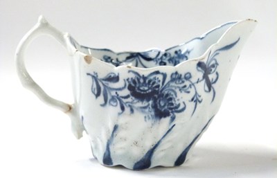 Lot 424 - Lowestoft porcelain Chelsea ewer with blue and...