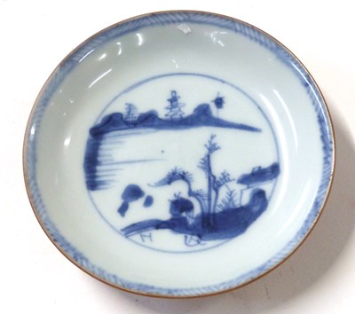 Lot 431 - Small Chinese porcelain dish with blue and...