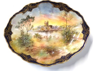 Lot 472 - Royal Doulton oval shaped dish painted with a...