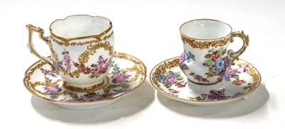 Lot 485 - Two Continental porcelain cups and saucers...