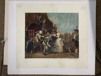 Lot 144 - After William Hogarth, 12 coloured stipple...