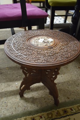 Lot 252 - SMALL SOUTH EAST ASIAN CIRCULAR HARDWOOD TABLE...