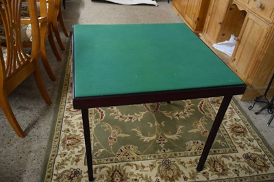 Lot 255 - FOLDING BAIZE TOP CARD TABLE, 80CM WIDE