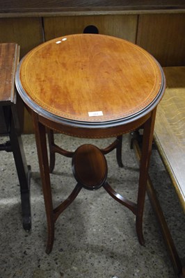 Lot 265 - EDWARDIAN MAHOGANY TWO-TIER OVAL TABLE, 75CM WIDE