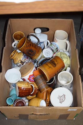 Lot 588 - BOX CONTAINING KITCHEN CERAMICS AND JARS