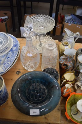 Lot 604 - GLASS WARES, CUT GLASS DECANTER, CUT GLASS...