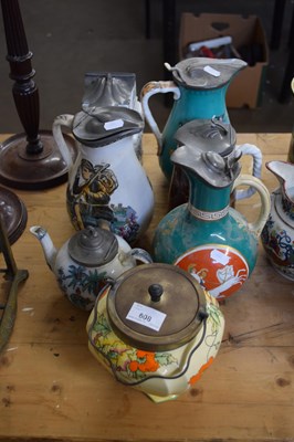 Lot 608 - MAINLY 19TH CENTURY PRATTWARE STYLE JUGS WITH...