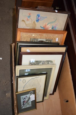 Lot 624 - BOX CONTAINING VARIOUS PRINTS AND PICTURES