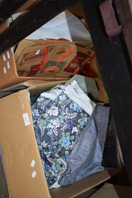 Lot 634 - TWO BOXES OF MIXED FABRICS