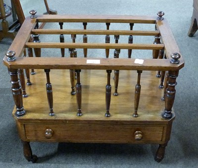 Lot 543 - 19th century mahogany Canterbury magazine rack...