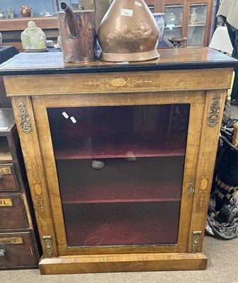 Lot 545 - Victorian walnut pier cabinet with single...