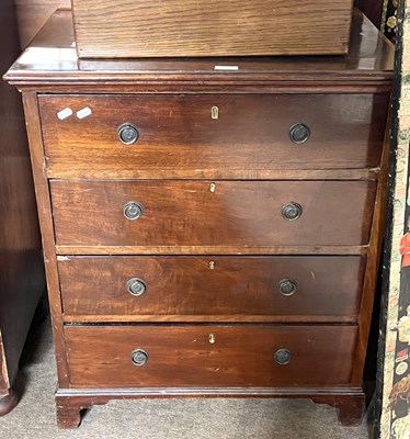 Lot 569 - Small 19th century mahogany four-drawer chest...