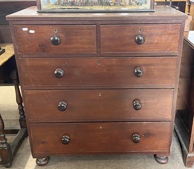 Lot 571 - Victorian mahogany chest of two short over...