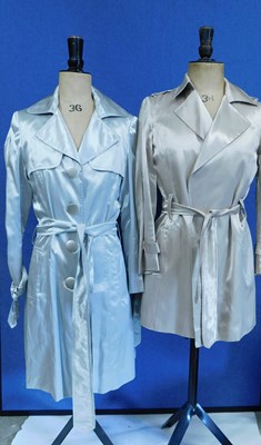 Lot 94 - Two custom tailor made lady's satin macs, one...