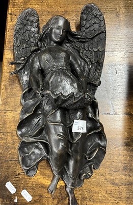 Lot 575 - 19th Century bronzed metal wall plaque formed...