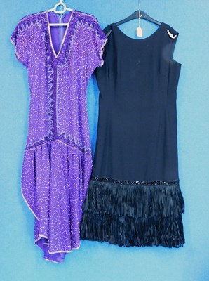 Lot 83 - Two lady's circa 1980's cocktail dresses to...