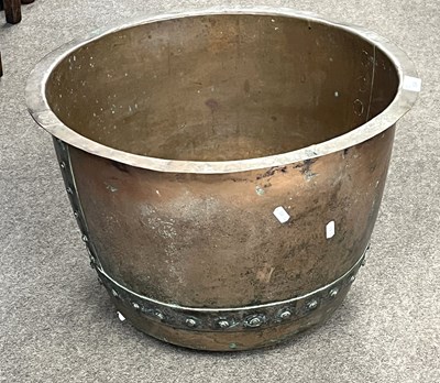 Lot 554 - Riveted copper planter of circular form, 51cm...