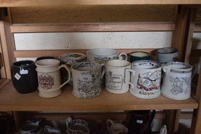 Lot 648 - QUANTITY OF ENGLISH POTTERY MUGS, VARIOUS DESIGNS