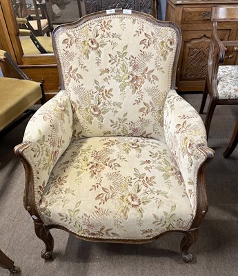 Lot 605 - A 19th Century French armchair with floral...