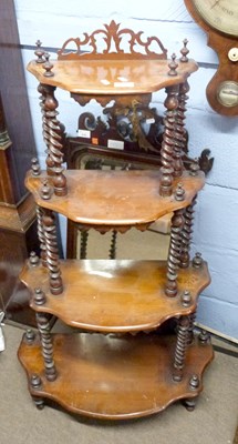 Lot 617 - Victorian four-tier whatnot with barley twist...