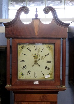 Lot 631 - Early 19th century longcase clock with painted...