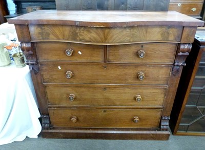 Lot 638 - Victorian mahogany chest of drawers with...