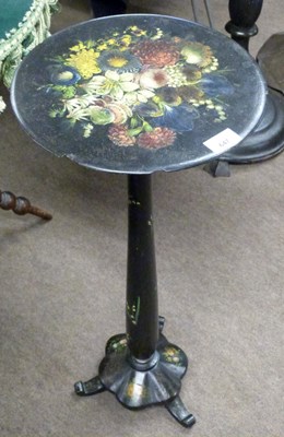 Lot 647 - Small Victorian black lacquered occasional...