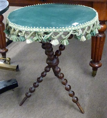 Lot 648 - 19th century fabric top gipsy style table with...