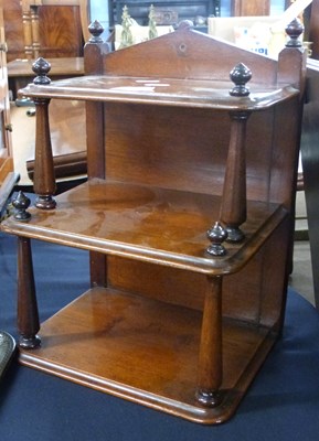 Lot 655 - Small Victorian mahogany table top three tier...