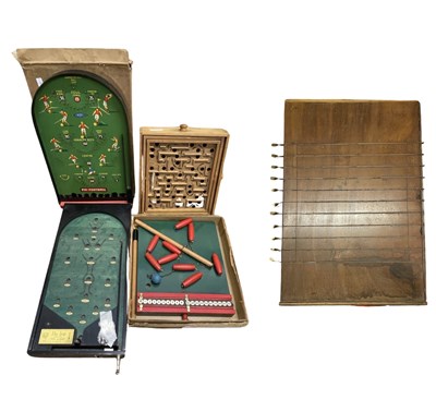 Lot 135 - A collection of vintage wooden games, to...