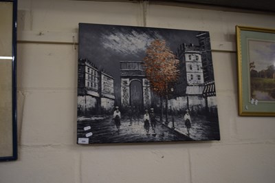 Lot 666 - OIL OF A PARISIAN SCENE