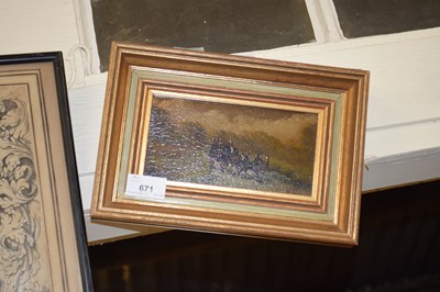 Lot 671 - REPRODUCTION OIL OF A REGENCY STAGECOACH