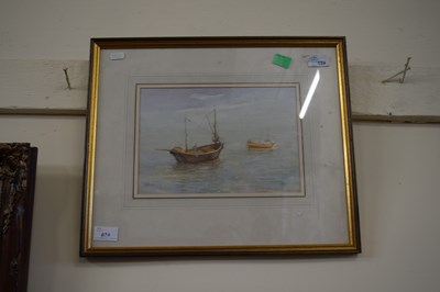 Lot 674 - WATERCOLOUR OF A FISHING BOAT AND ONE OTHER