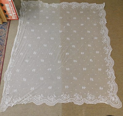 Lot 21 - A late Victorian lace veil/shawl, with...