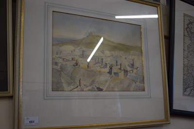 Lot 684 - WATERCOLOUR OF A CASTLE, SIGNED LOWER RIGHT