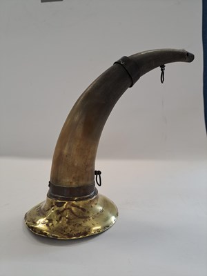 Lot 374A - Brass mounted cow horn