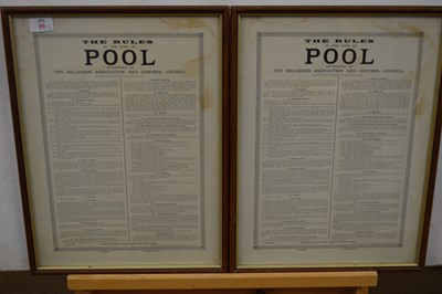 Lot 99 - The Rules of the game of Pool authorised by...