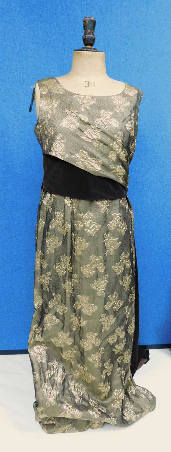 Lot 44 - A gold and and brown evening gown, the...