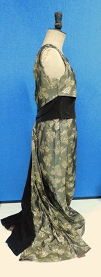 Lot 44 - A gold and and brown evening gown, the...