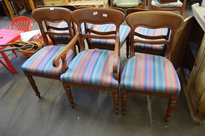 Lot 722 - SET OF FIVE CHAIRS AND ONE CARVER