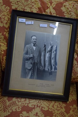 Lot 778 - PHOTOGRAPH OF FISHERMAN WITH HIS CATCH OF...