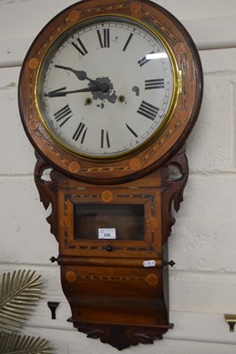 Lot 228 - Late 19th Century wall clock with inlaid case