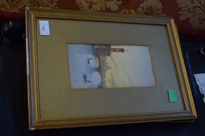 Lot 781 - WATERCOLOUR OF A VENETIAN SCENE TOGETHER WITH...