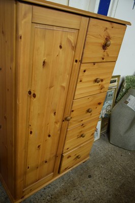 Lot 344 - MODERN PINE TALLBOY CABINET, SINGLE DOOR AND...