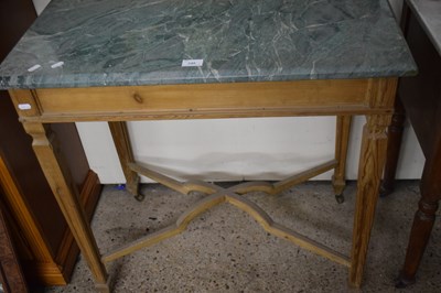 Lot 348 - VICTORIAN PINE FRAMED AND MARBLE TOP SIDE...