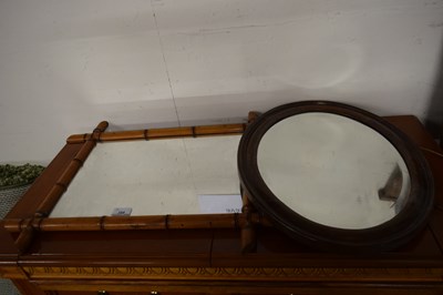 Lot 354 - VINTAGE WALL MIRROR IN BAMBOO EFFECT FRAME,...