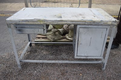 Lot 351 - Metal workshop bench